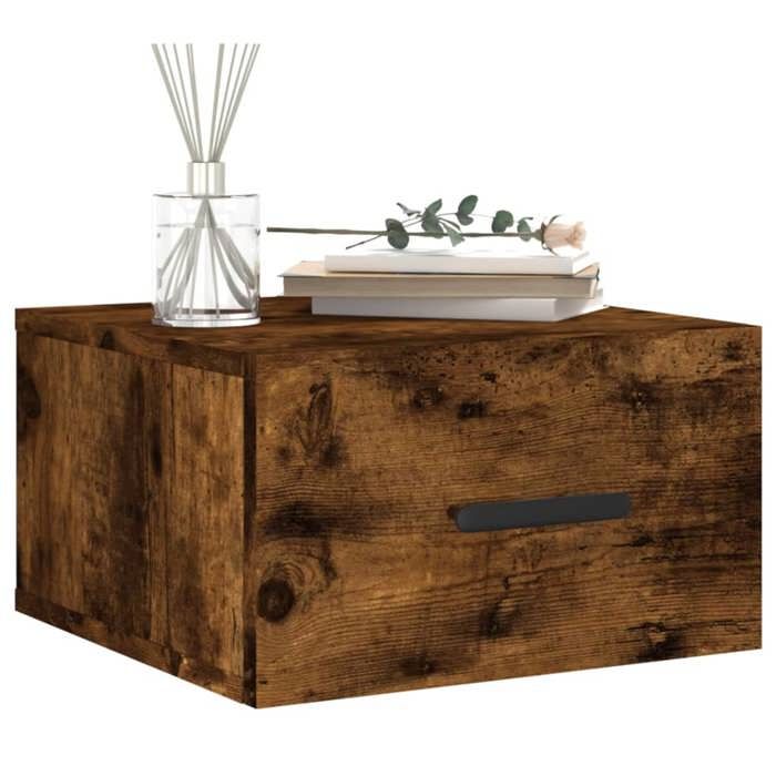 Table de chevet - Maison Exclusive - murale flottante - chêne fumé - 35x35x20 cm