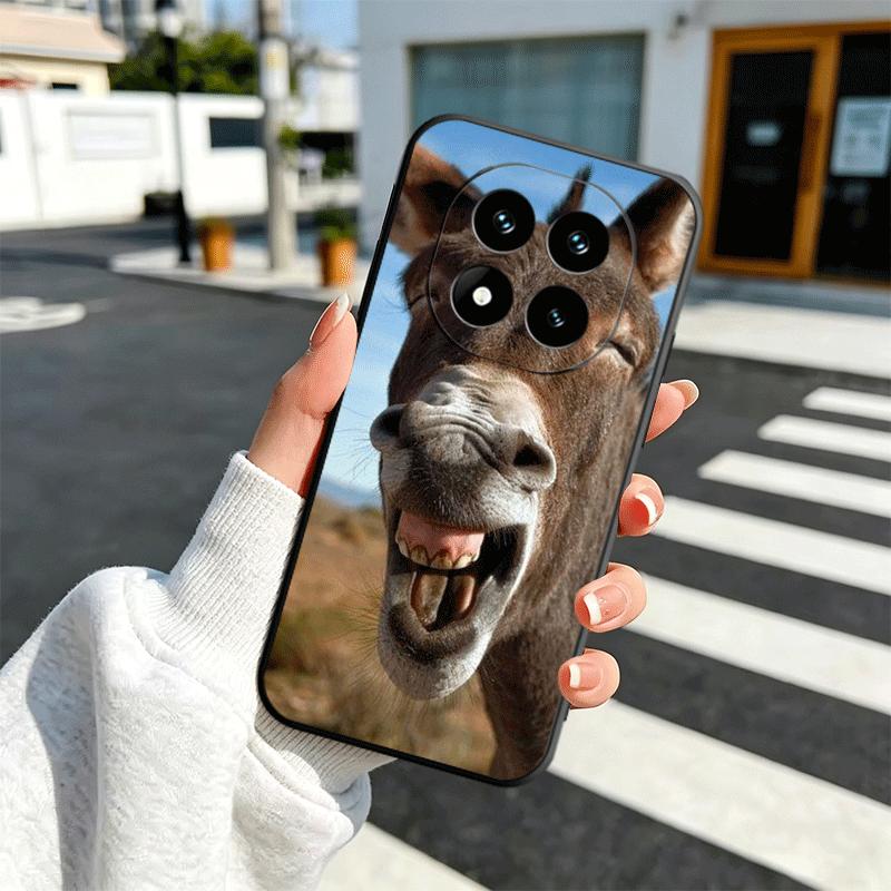 Funny Donkey Animal Soft Phone Case for Xiaomi Redmi Note 12 13 14 15 Pro Plus 11 12S 11S 11T 10 4G Black Cover Back Shell