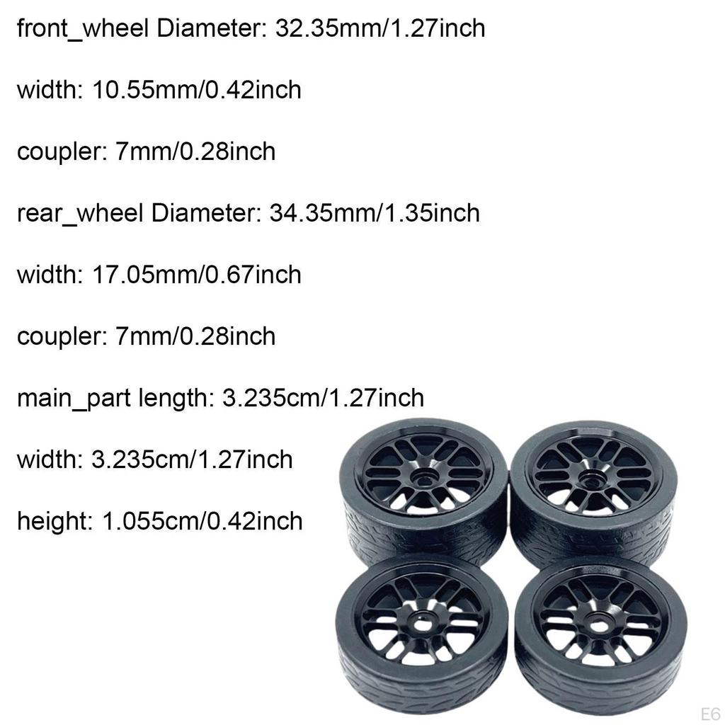 4 Heavy Duty Aluminum RC Replacement Tires for Micro-B 1/24 244016