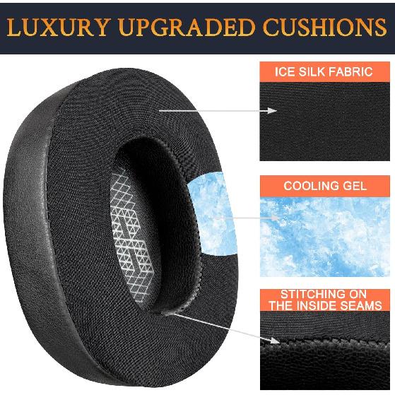 SOULWIT Охлаждающие гелевые сменные амбушюры для полноразмерных наушников JBL E65BTNC/Live 650BTNC/Live 770NC/Live 660NC/Duet NC, Подушечки для ушей с шумоподавлением