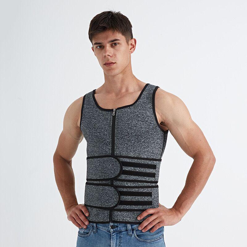 Men's Dual Belt Sweat-Enhancing Shapewear Vest Corset for Sports & Waist Training