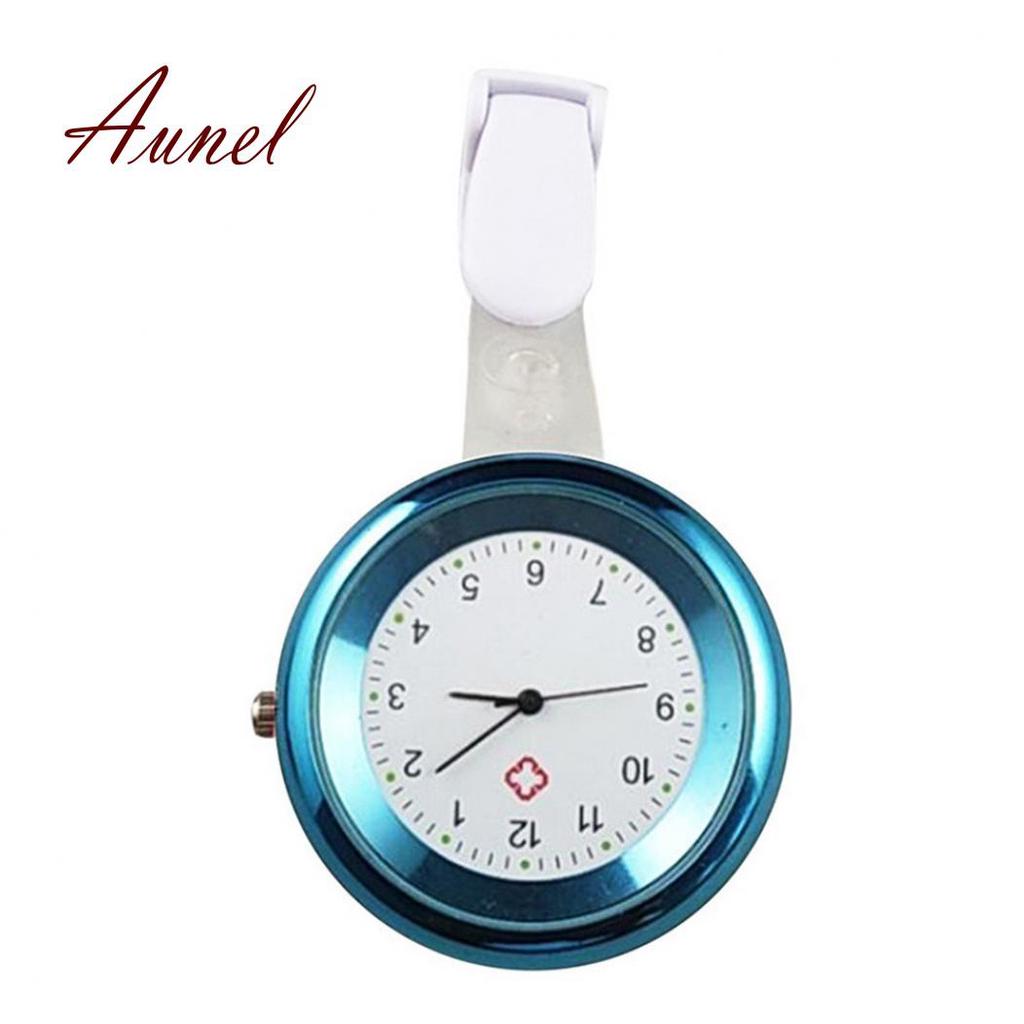 Аналоговые кварцевые часы с круглой цифрой и клипсой для медсестры и врача, карманные часы