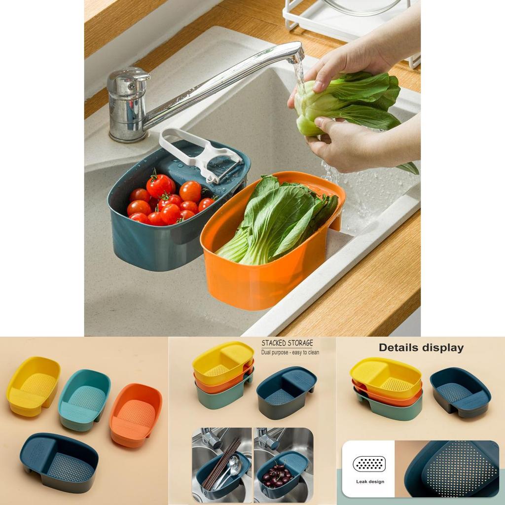 Sink Strainer Draining Basket Kitchen Garbage Filter Hanging Rack Storage
