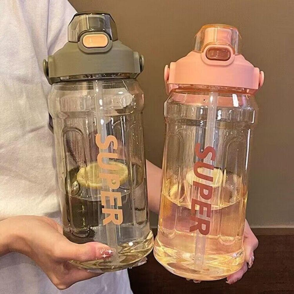 1.3L 1.5L 2L спортивный чайник с соломинкой градуированная фитнес питьевая бутылка для отдыха на открытом воздухе