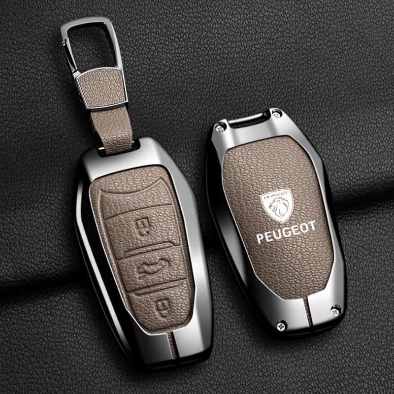 Роскошный чехол для ключа автомобиля Peugeot для 5008, 308, 408, 508, 3008, 2008, 4008 - Алюминиевый корпус с пряжкой