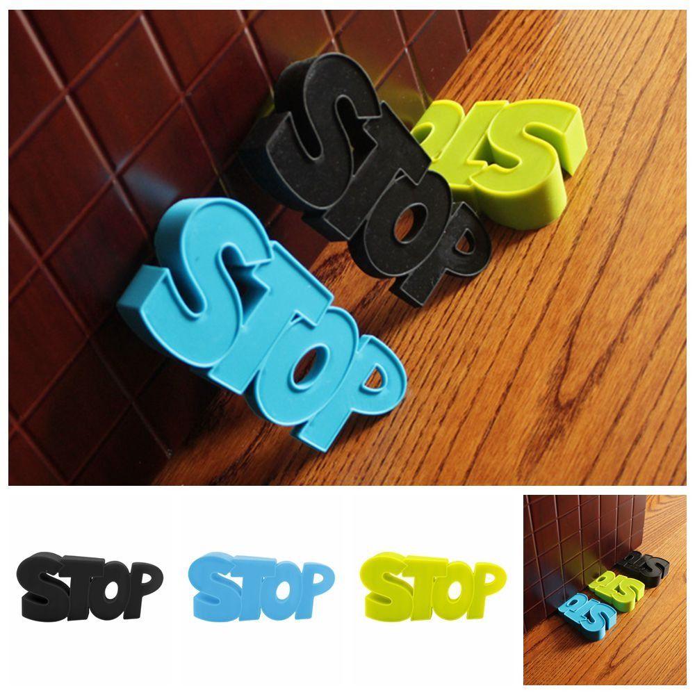 Slip-resistant Anti-Collision Door Wedge STOP Letters Pattern Door Chuck Stopper Home Office