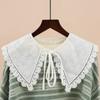 Korean Style Decorative Fake Collar Shawl Wrap Hollow Out Embroidery Sunflower Leaves Lace Necklace Vintage Short Poncho Capele
