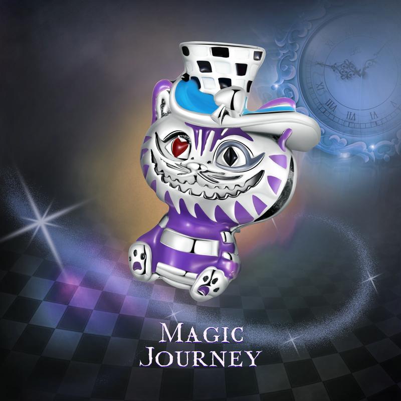 WOSTU Стерлингового серебра 925 пробы, модные разноцветные подвески с волшебным котом, бусины для женщин, подходят для оригинального браслета «сделай сам», ожерелье, ювелирные украшения