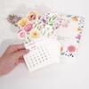 Detachable Base Bloomy Flowers Desk Calendar Wooden Base Monthly Planner  for Table Desk Decor