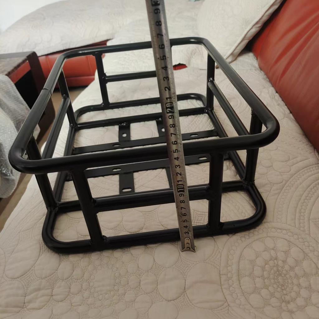 Rear Bike Basket Iron Large Capacity Rustproof Sturdy Bicycle Rear Cargo Rack Basket for Electic Bike