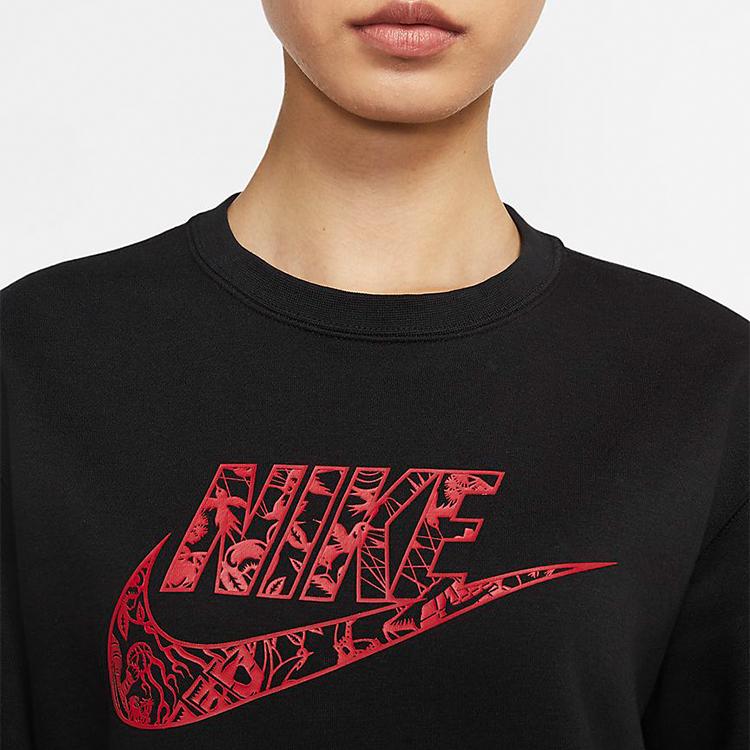 Nike Спортивная одежда с круглым вырезом и длинным рукавом флисовое платье женские платья черное CU3661-010