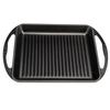 Lava Литая прямоугольная сковорода-гриль Чугунная твердая двойная ручка Размеры 26x32 см.