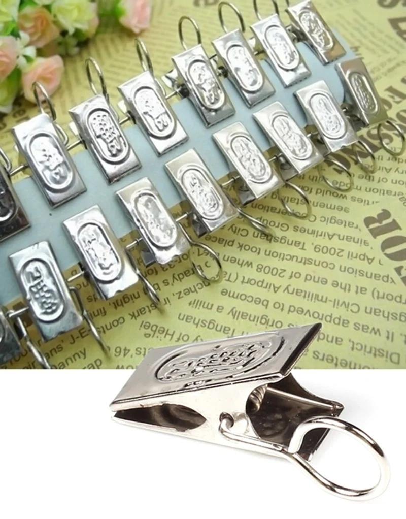 20 шт. Нержавеющая сталь кольца для занавески для душа окна занавески клипсы для ткани подтяжки металлические клипсы