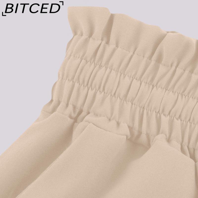 BITCED Women's Fashion Casual Solid Color Print Pants & Capris