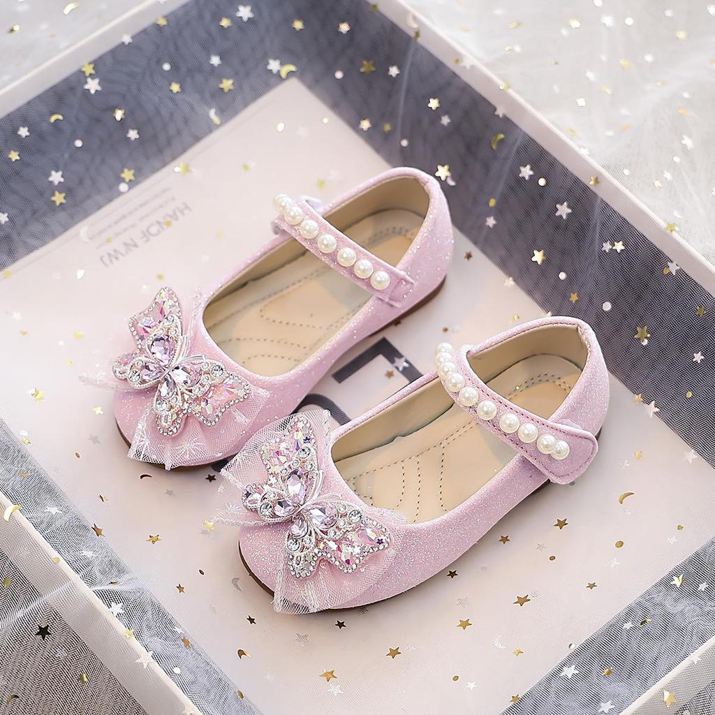 Весна и осень 2025 Кристальные Мэри Джейн: Кожаные туфли принцессы для девочек 3-6 лет