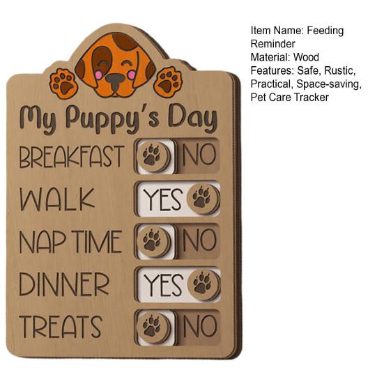 Напоминание о кормлении питомца Деревянная доска для отслеживания задач собаки Деревенский контрольный список ухода за питомцем