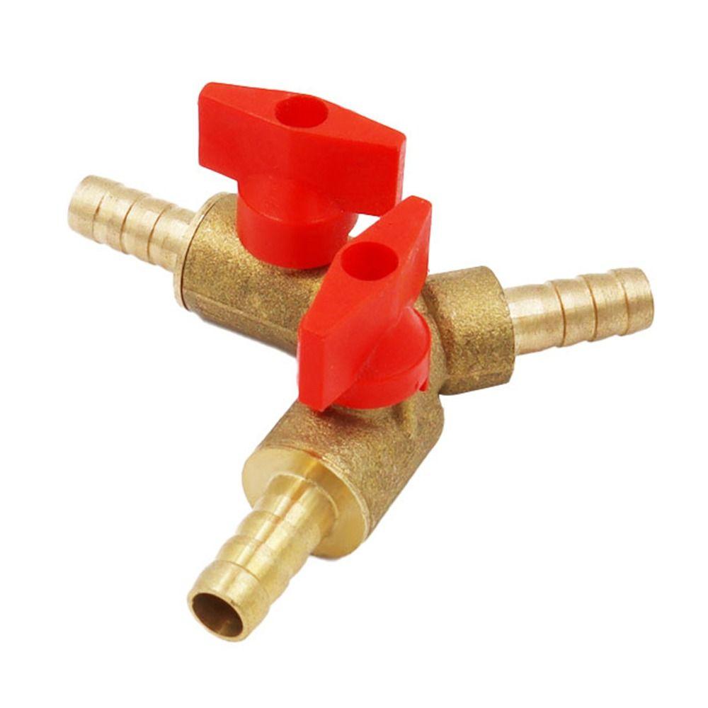 For Fuel Gas Water Oil Air Brass Pipe Fitting Connector Three 3 Way Hose Barb Ball Valve Adapter