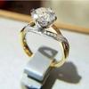 Lindon Classic Copper Alloy Zircon Ring Ladies Jewelry Wedding Promise Party Gift
