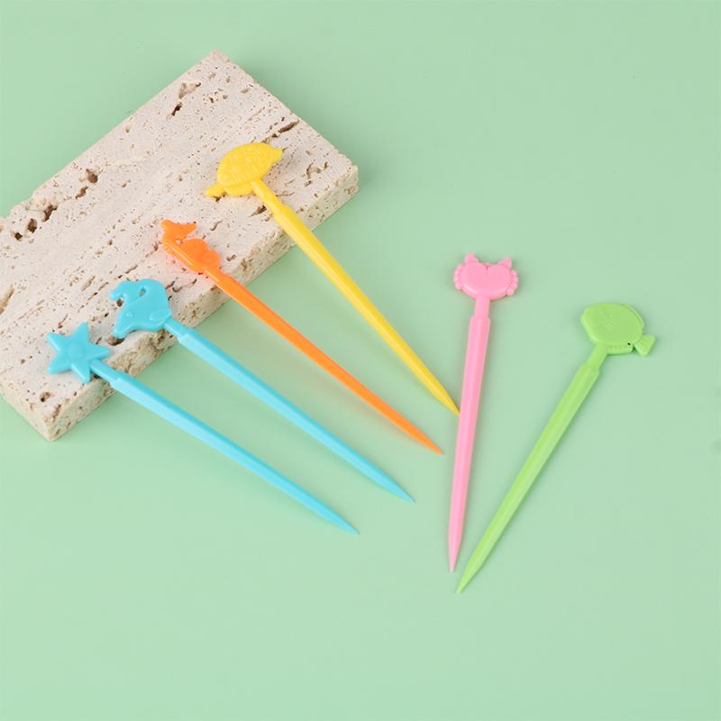 20 шт./набор милых зубочисток с изображением животных, зубочистки с изображением мультфильмов, вилки для фруктов Bento