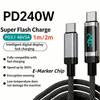 240 В PD3.1 48 В 5 А Кабель для быстрой зарядки USB C на Type C Кабель Цифровой дисплей 1 м / 2 м Провод для передачи данных Для мобильного телефона Macbook IPad Ноутбука