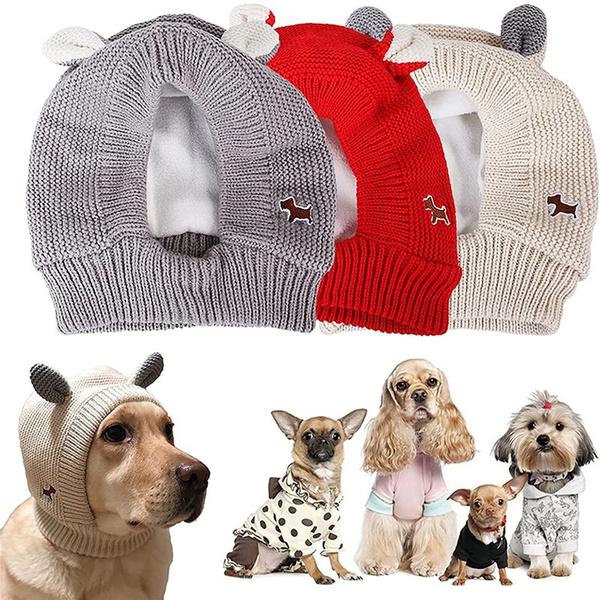 Новый головной убор для домашних животных, кроличьи ушки и кашемировая вязаная шапка для больших собак золотистого ретривера, теплая и ветрозащитная, подходит для средних и крупных собак