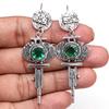 Серьги из стерлингового серебра 925 пробы с драгоценным камнем ручной работы изумруд