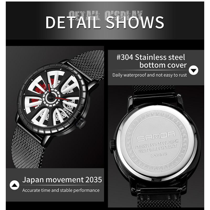 SANDA Новая сеть мужских кварцевых часов Fashion Trend Полые индивидуальные креативные часы