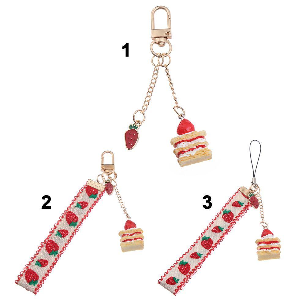 Fashion Charm Popular Bag Pendant Cake Mobile Phone Lanyard Cute Strawberry