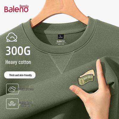 Мужская толстовка Baleno, 300 г, тяжелая, повседневная, свободного кроя, с круглым вырезом