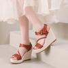 Large Size Wedge Sandals Summer New One-word with Buckle Cool Slippers Women's Versatile Casual Women's Shoes