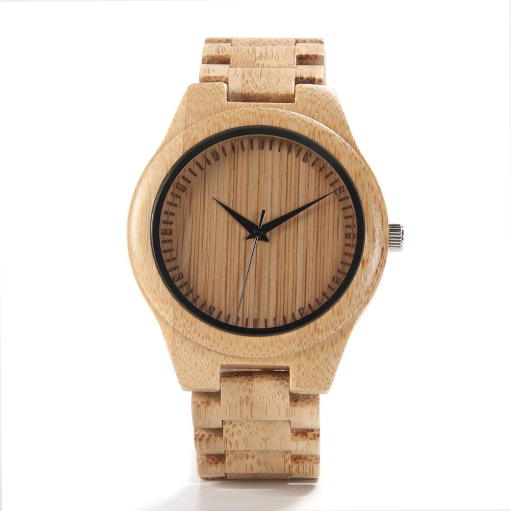 BOBO BIRD and Handmade Bamboo Wood Quartz Watch with Scale Lightweight Casual Sports Watch Men's Women's Movement, (Men's)
