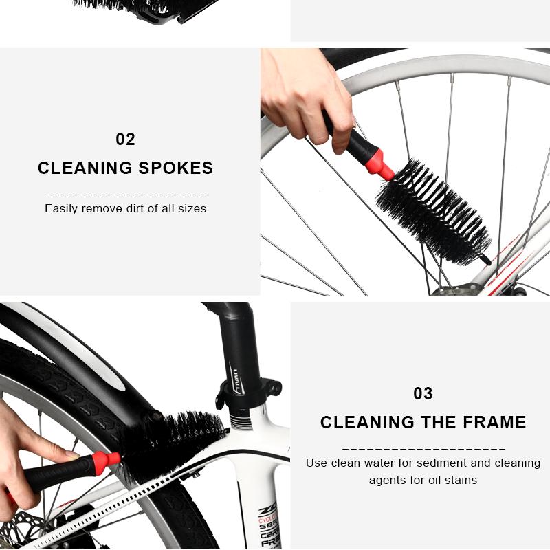 Набор из 3 щеток для чистки велосипеда, инструмент для чистки цепи, щетка для шин горного шоссейного велосипеда, набор для быстрой мойки, инструменты для чистки