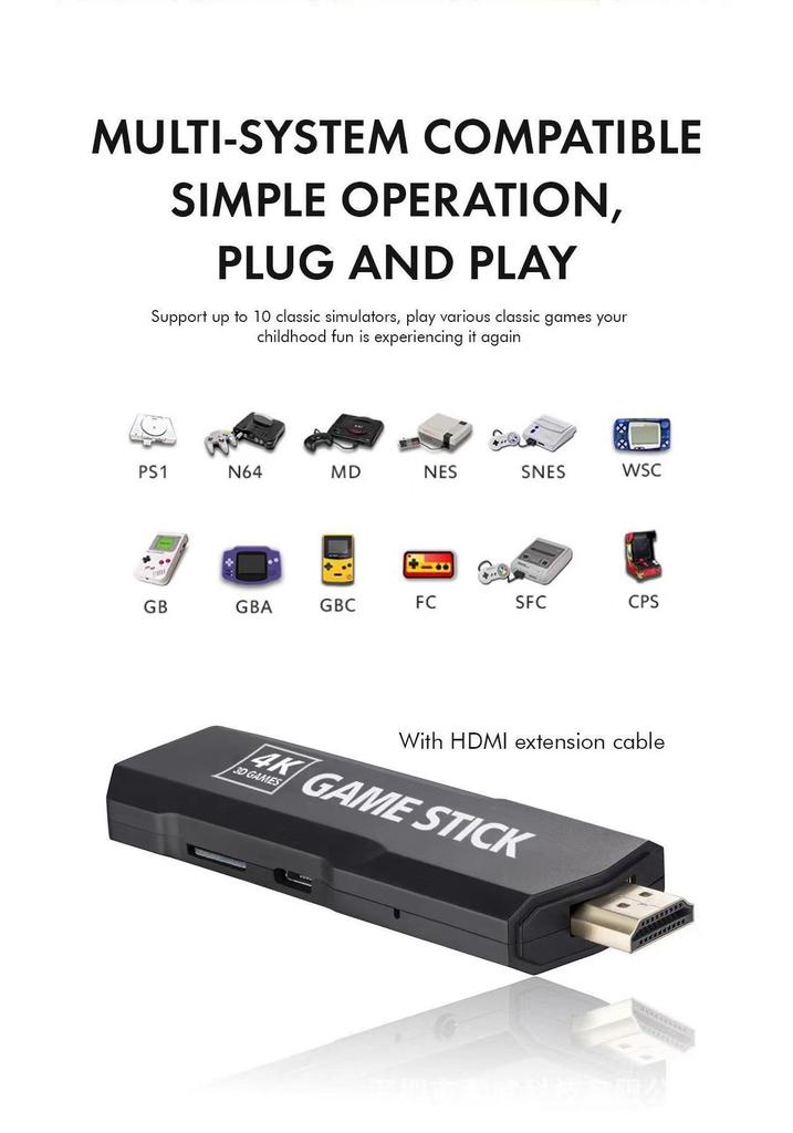 GD10 Беспроводная HD HDMI Игровая Консоль для Двух Игроков Домашняя.