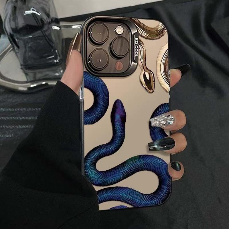 Синяя Золотая Змея подходит для чехла на мобильный телефон Apple 15Promax iPhone17 новый 16Pro продвинутый 14Pro модный