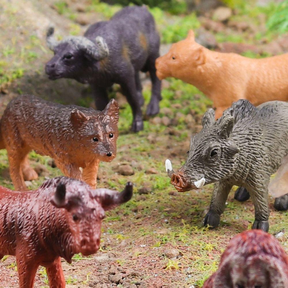 12pcs Mini Insects Simulation Ocean Animal Figurine Dog Cat Wild Animal Model Kids Toys