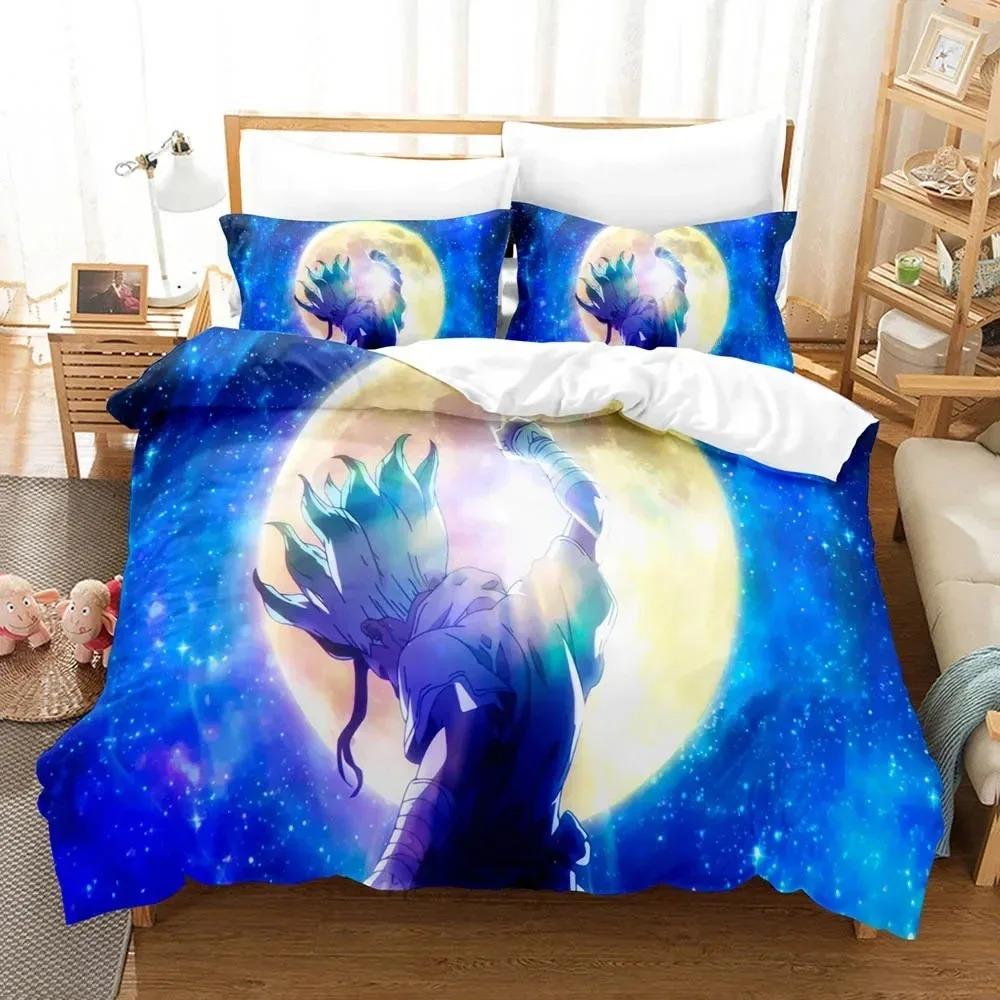 Fashion 3D Shi Ji Yuan Dr. Stone Bedding Sets Duvet Cover Set With Pillowcase Twin Full Queen King Bedclothes Bed Linen