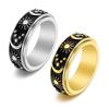 [ZAKAKA] ring men's stainless ring fashion accessories present (17, golden)