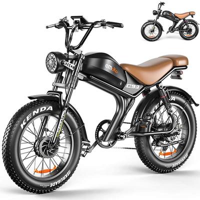 Электровелосипед EMOKO C93 1000 Вт с 48 В 20 Ач, максимальная скорость 50 км/ч, электровелосипед с толстыми шинами 20×4,0", двойные амортизаторы, гидравлические дисковые тормоза, внедорожный электровелосипед