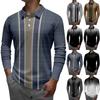 Men'S Lapel Long Sleeve Printed Casual Top Loose Sports Lapel Shirt