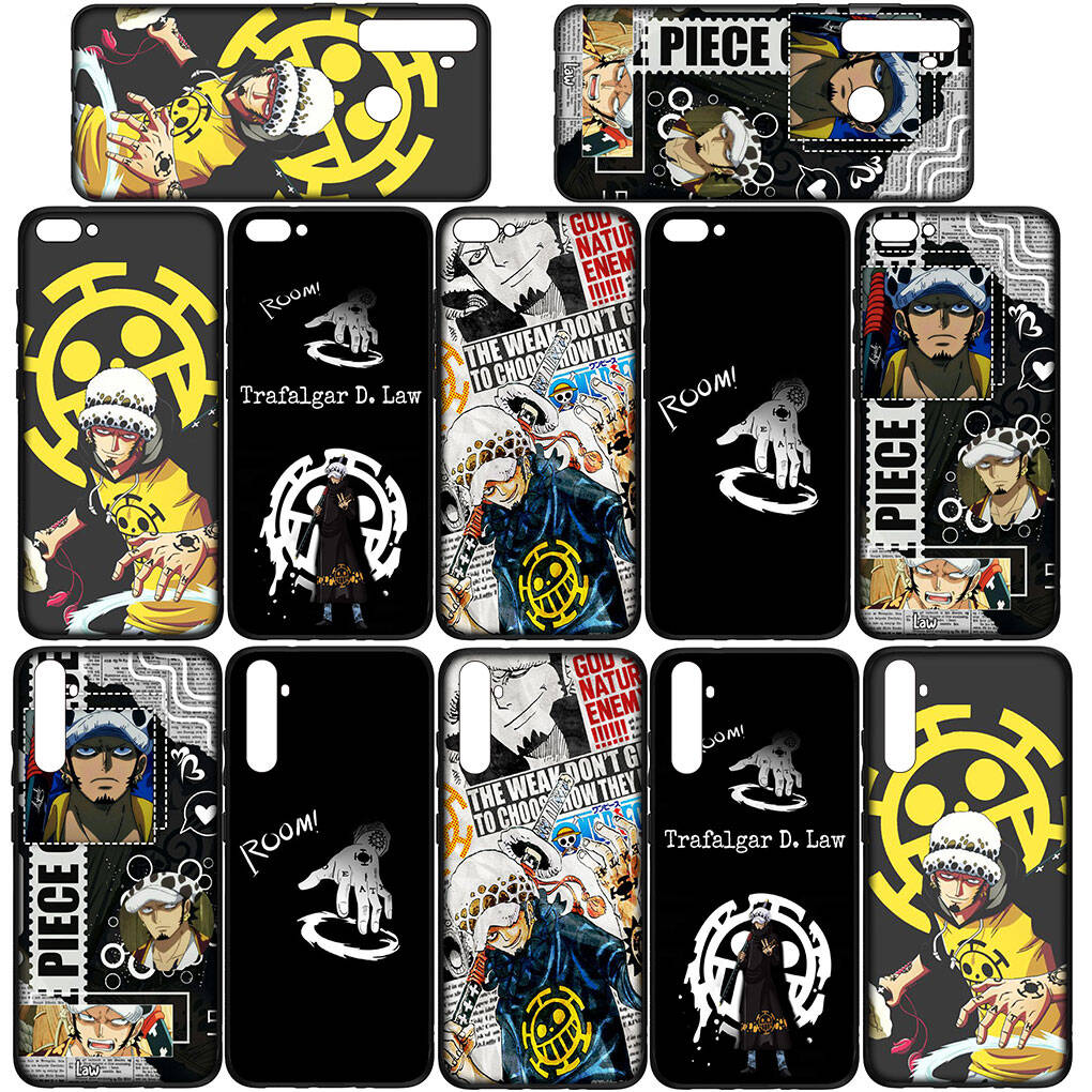 Phone Case for iPhone 17 15 16 Plus Redmi Note 14 12 11 13 Pro Max Huawei P30 P20 Lite OPPO A60 A40 A80 A54 Cute One Pieces Trafalgar Water Law Luffy