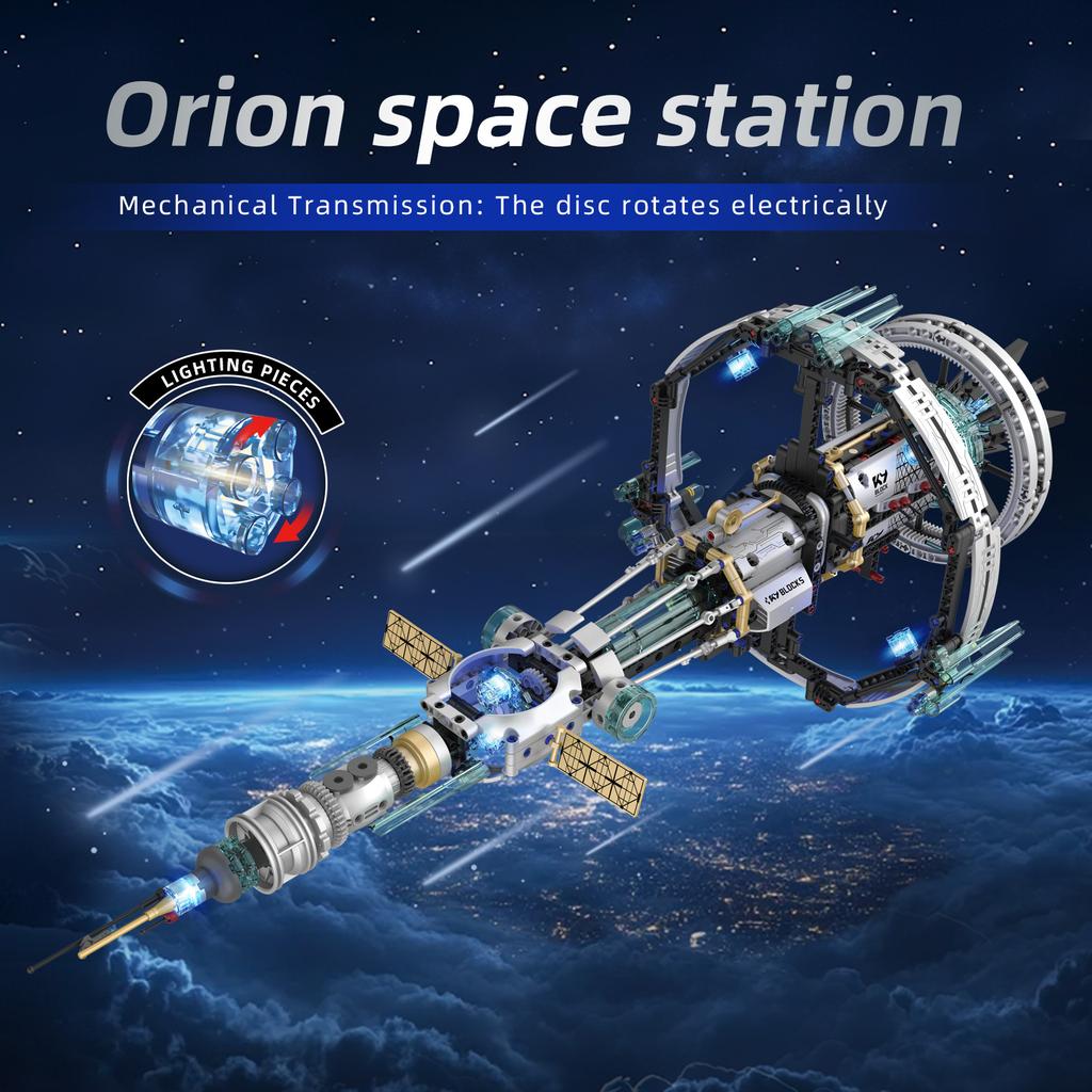 K96121 Orion Space Station Building Blocks, Diy Aerospace Model Assembly Toy For Kids, Creative Gift, Desk & Home Dcor Ornament