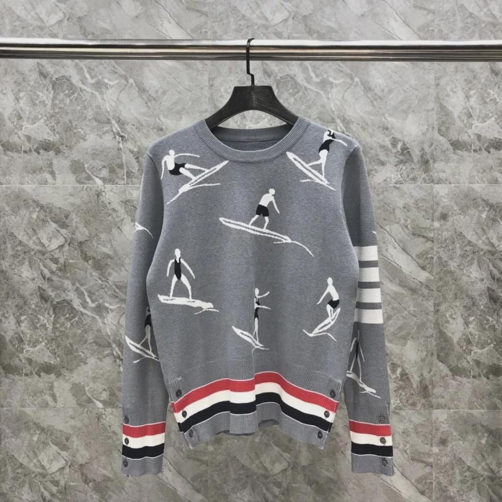 Унисекс свитер шерстяной жаккардовой вязки для серфинга на осень/зиму