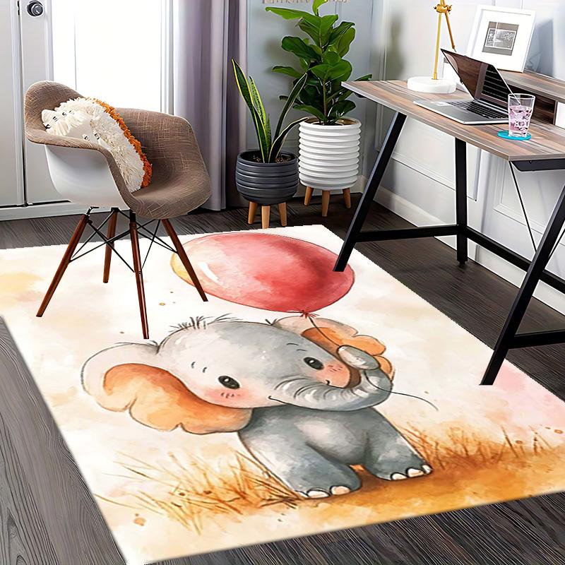 1pc Anime Elephant with Balloon Chair Mat - Office Desk Pad, Non-Slip Carpet for Home Decor, Suitable for All Seasons, Perfect Gift for Anime Lovers.H