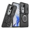 KEYSION 360°Rotating Ring Stand Phone Case for VIVO V40 Pro 5G Slide Camera Protection Magnetic Shockproof Cover for VIVO V40 5G