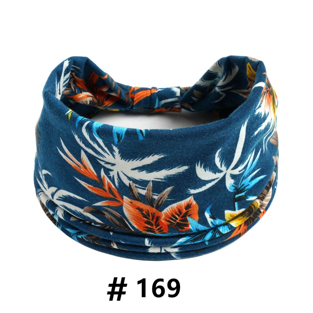 Бохо повязки на голову для женщин Хлопковые широкие повязки на голову Эластичная повязка для волос Нескользящая для тренировок Йоги Бега Тюрбан Головной убор Аксессуары для волос