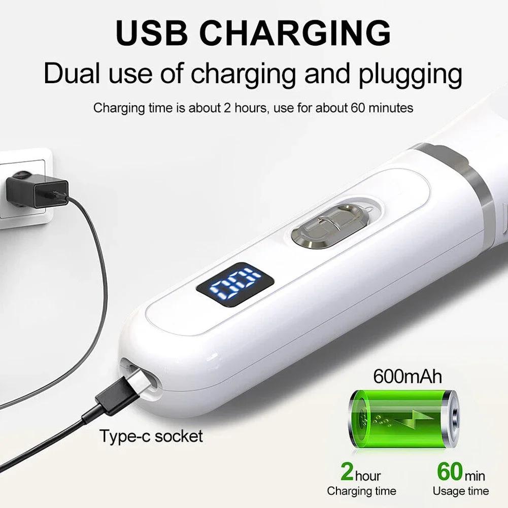 Машинка для стрижки шерсти домашних животных 4-в-1, низкий уровень шума, перезаряжаемая, беспроводная, безопасный триммер для собак