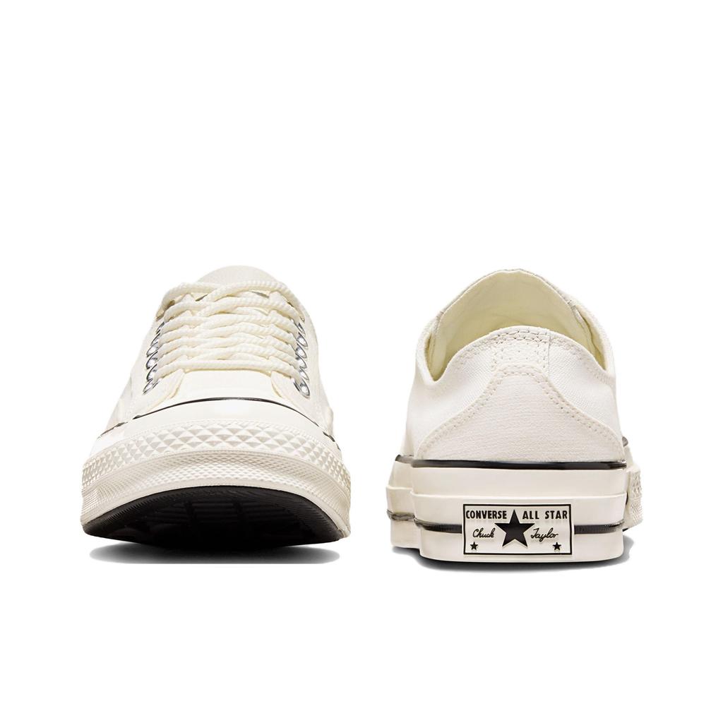 Converse Chuck 70 Low Canvas & Leather - Белые кроссовки унисекс Egret Beach-Stone Black A08762C