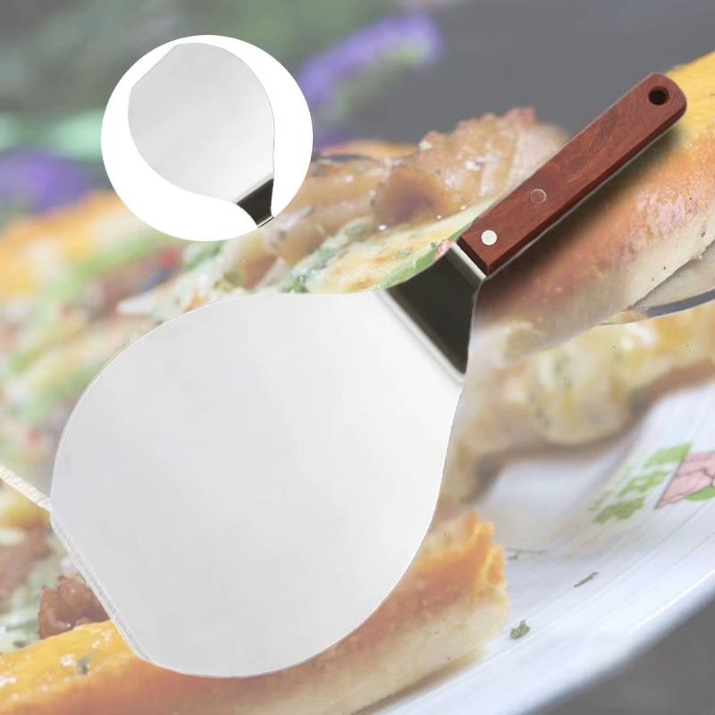 Non Stick Pastry Stainless Steel Kitchen Lifter Round Spatula Pizza Peel Paddle Hanging Hole Baking Tool Cake Shovel Chef Tools