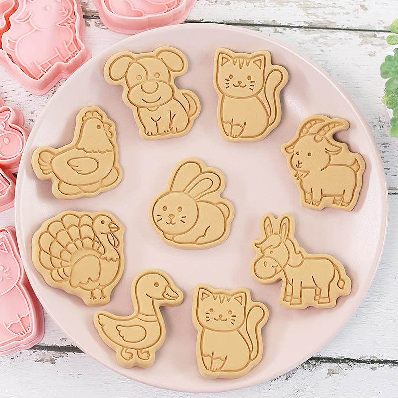 8Pcs Biscuit Mold Cookie Cutters Stamp Press Fondant Sugar Craft Baking Tools