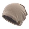 Autumn/Winter Beanie Hat Casual Fleece-Lined Thermal Solid-Colour Loose-Fit Knitted Hat for Men and Women